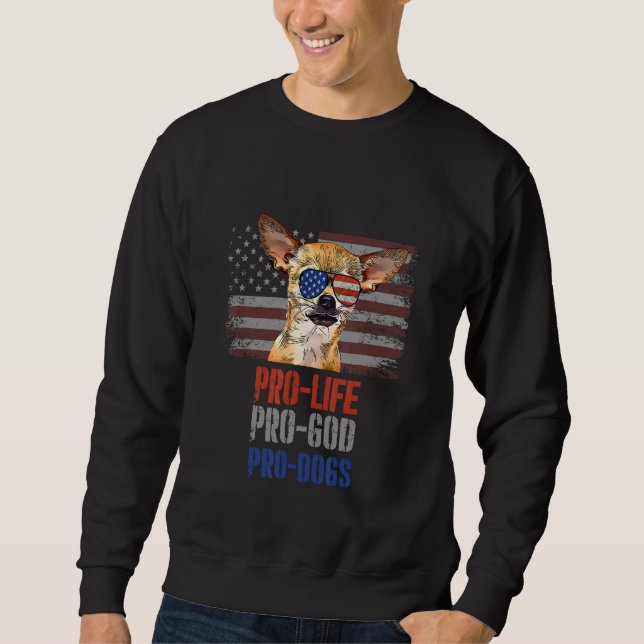 Moletom Chihuahua Pro Life Pro Deus Cães Pró (Frente)