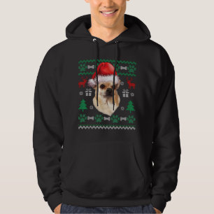 Moletom Chihuahua Santa Hat Natal Feio Doce Pajama
