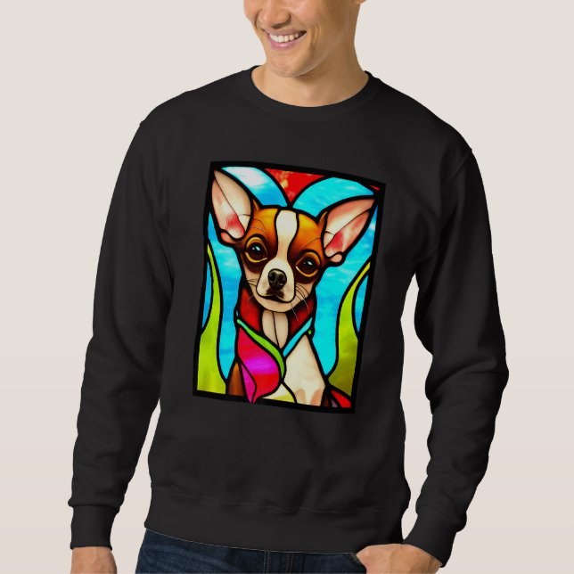 Moletom Chihuahua - Stained Glass Pop Art Premium_3 (Frente)