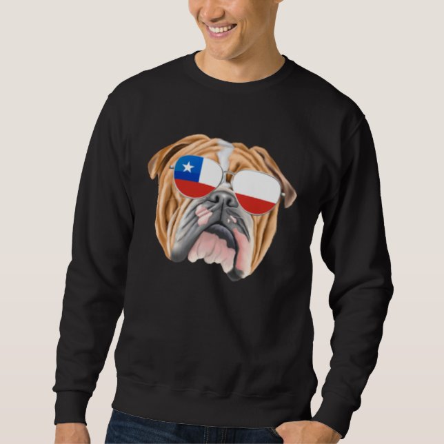 Moletom Chilean Flag Bulldog Dog Chile Pocket (Frente)