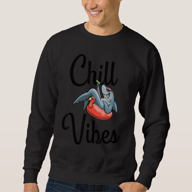 Moletom Chill Vibes Only Shark love Funny Men Love (Frente)