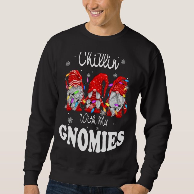 Moletom Chillin Com Meus Gnomos Led Família Pijamas C (Frente)