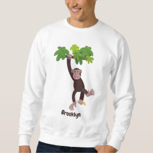 Moletom Chimpanzé bonito na selva pendurada em desenho ani