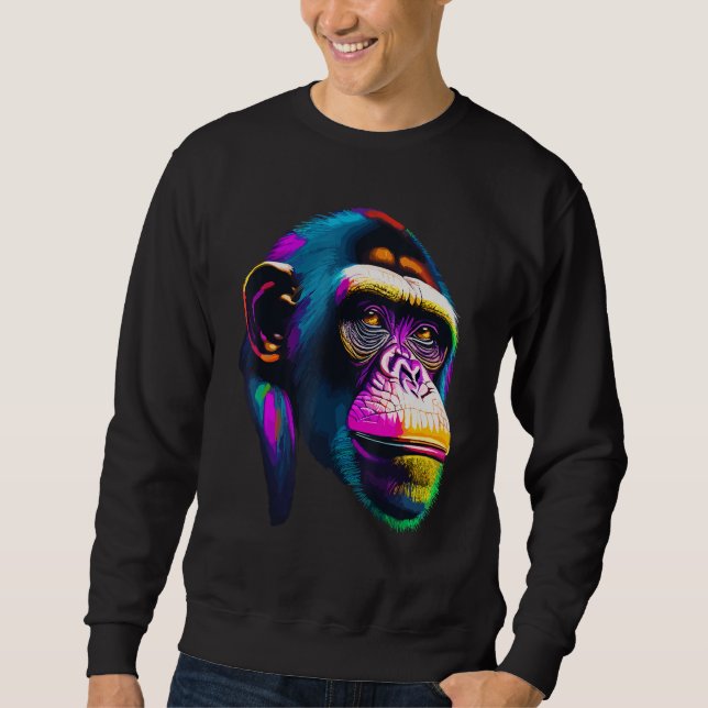 Moletom Chimpanzé Pop Macaco Animal Rosto Macaco Macaco (Frente)