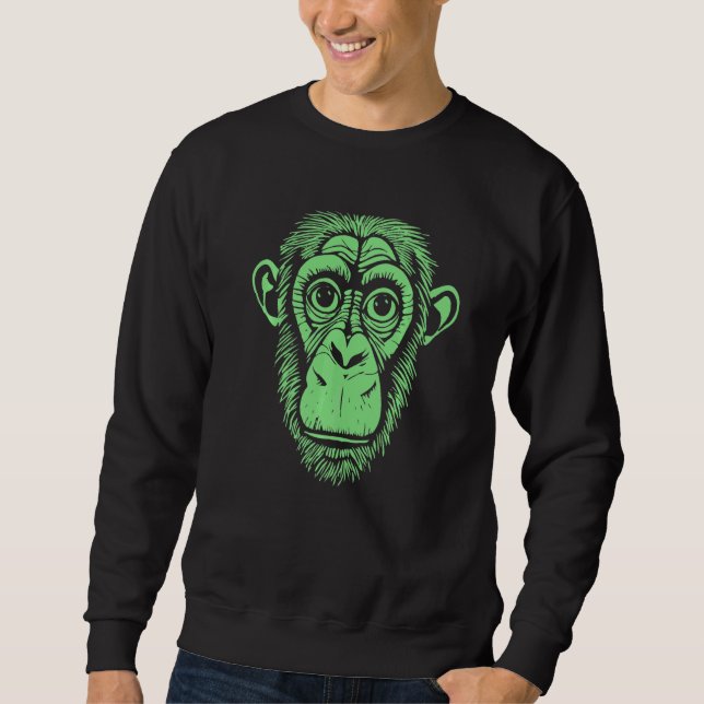 Moletom Chimpanzé Verde Sem Chimpanzé Macaco (Frente)