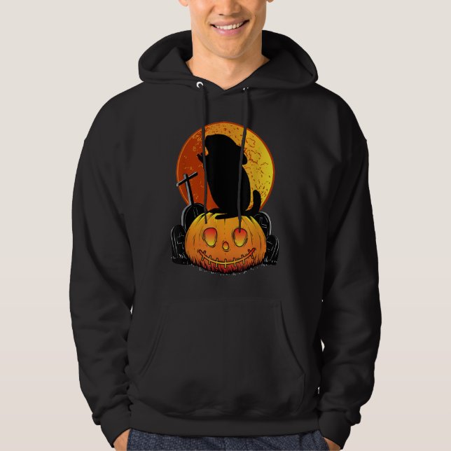 Moletom Chinchilla Em Pumpkin Gritando No Hallowee Da Lua (Frente)