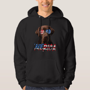 Moletom Chocolate Labrador American Flag Lab 4º Do