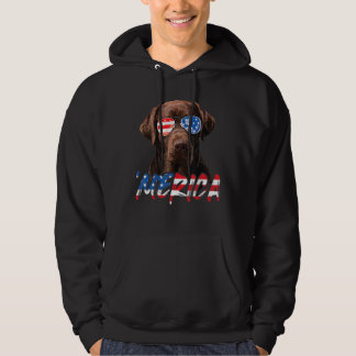 Moletom Chocolate Labrador American Flag Lab 4º Do