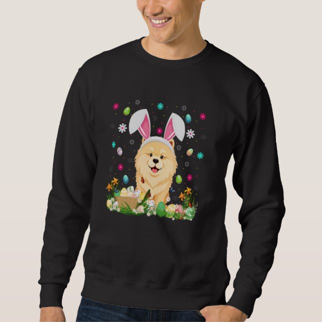 Moletom Chow Chow Dog Easter Hunt Ovo Bunny Ear Chow (Frente)