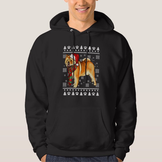 Moletom Chow Chow Dog Santa Hat Natal Feio (Frente)