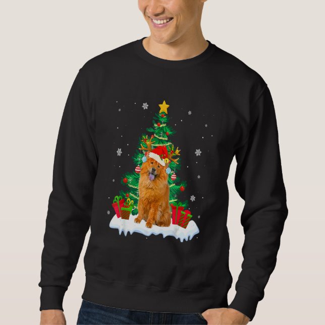 Moletom Chow Chow Santa Christmas Tree Light Pajama Dog Xm (Frente)