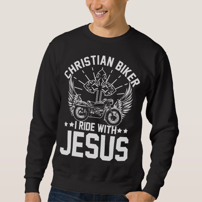 Moletom Christian Biker I Motorcycle Lover Ride with Jesus (Frente)