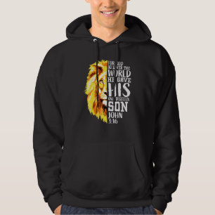 Moletom Christian For Men Lion Of Judah Graphic God John 3