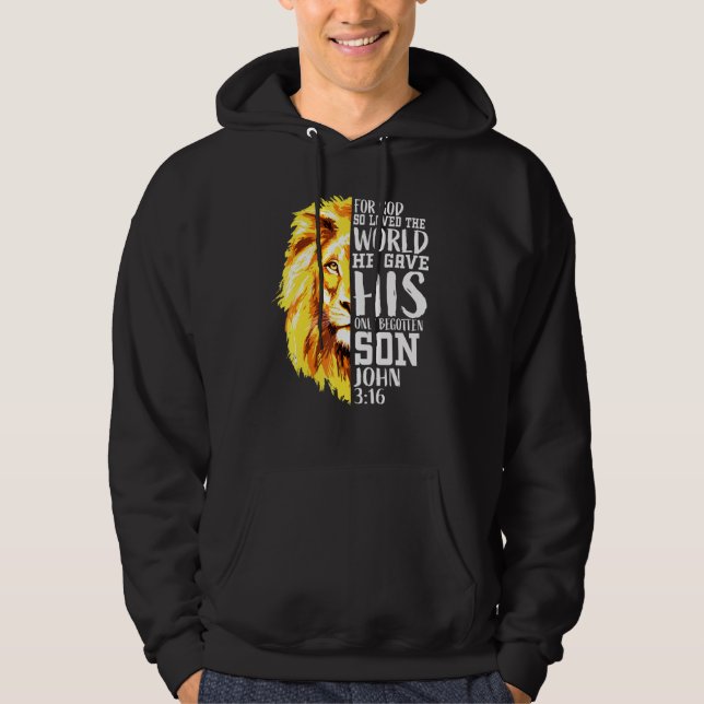 Moletom Christian For Men Lion Of Judah Graphic God John 3 (Frente)