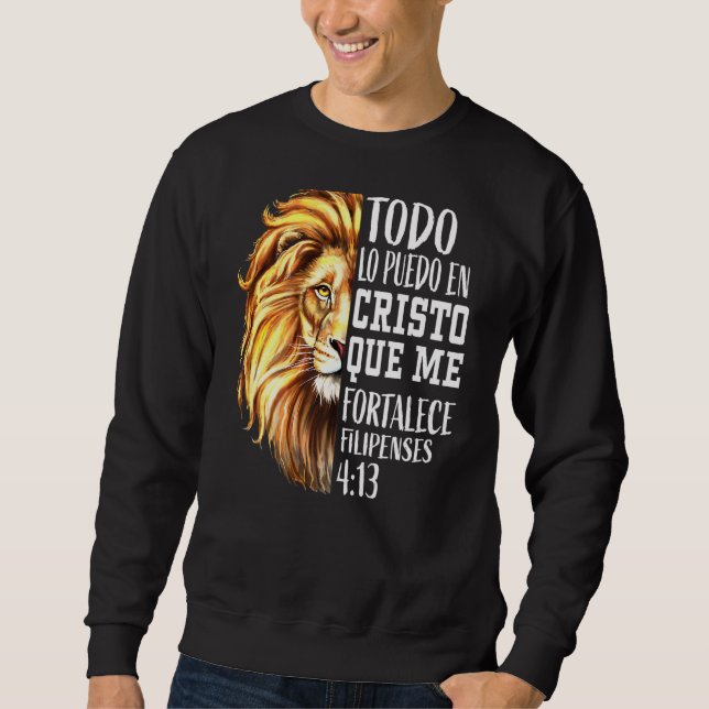 Moletom Christian Men Espanhol Lion Judah Graphic On Back  (Frente)
