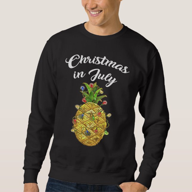 Moletom Christmas In July Pineapple Xmas Tree Lights Beach (Frente)