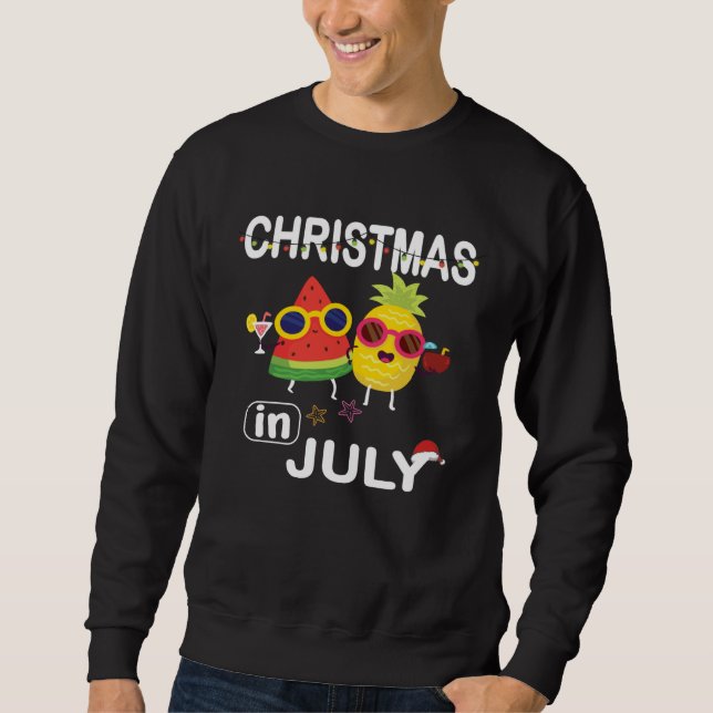 Moletom Christmas In July Watermelon Pineapple Xmas Summer (Frente)