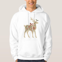 Christmas Reindeer Floral Art Kids Hoodies/Sweats