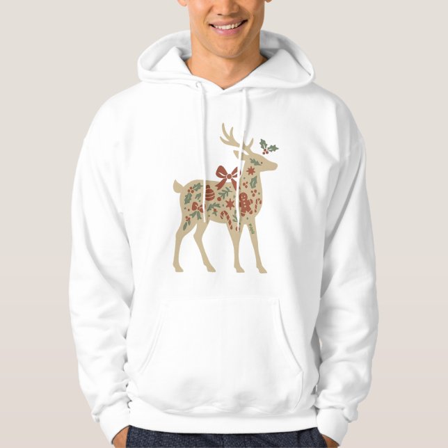 Moletom Christmas Reindeer Floral Art Kids Hoodies/Sweats (Frente)