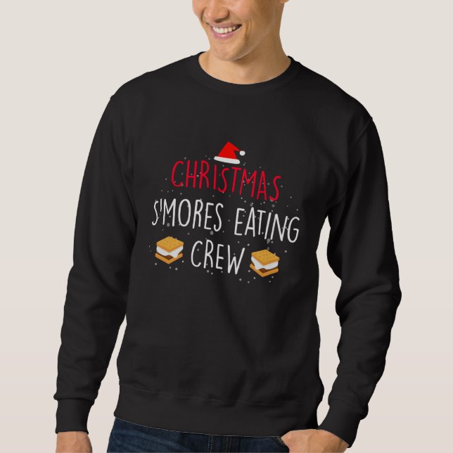 Moletom Christmas S mores Eating Crew Marshmallow PJs For  (Frente)