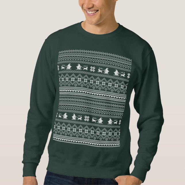 Moletom Christmas Santa Claus Sweater Pattern (Frente)