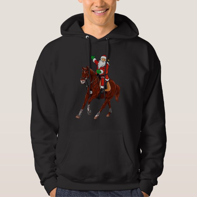 Moletom Christmas Santa Riding Horse Xmas  Idea For Men Wo (Frente)