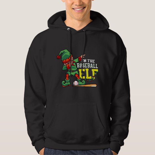Moletom Christmas tree funny baseball elf apparel (Frente)