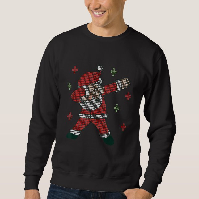 Moletom Christmas Ugly Sweater Cute Xmas Dab Dabbing Santa (Frente)