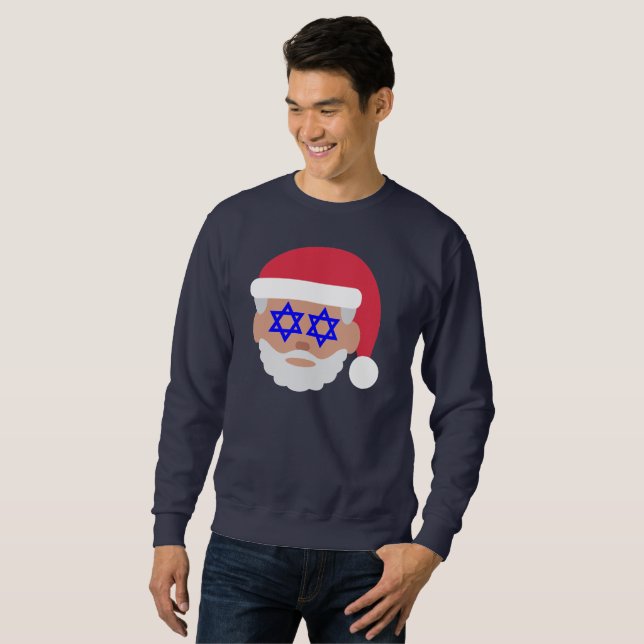 Moletom christmukkah santa claus emoji mens sweatshirt (Frente Completa)