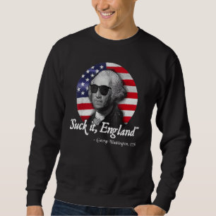Moletom Chupa-Eu Inglaterra Engraçado 4 de Julho George Wa