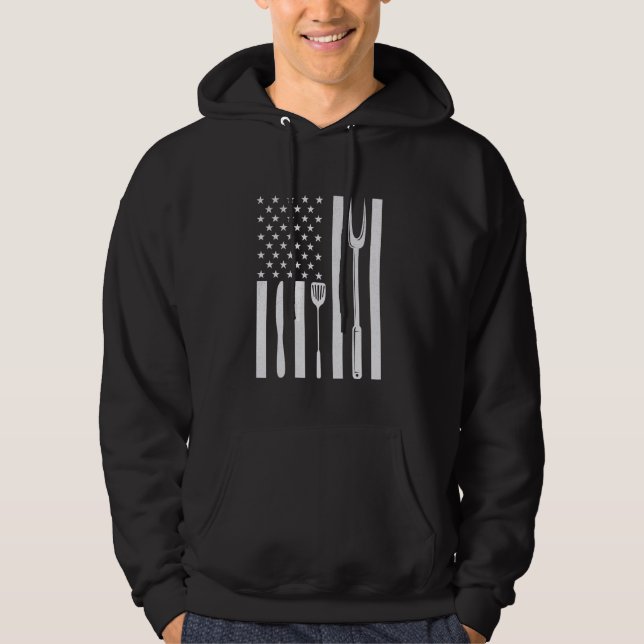 Moletom Churrasco de Cookout do American Flag Griling (Frente)
