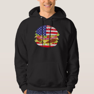Moletom CHURRASCOS Hamburger USA Flag 4 De Julho De CHURR
