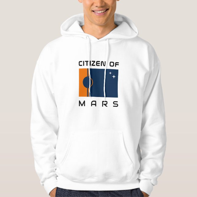 Moletom Cidadão de Marte Hoodie com bandeira marciana (Frente)