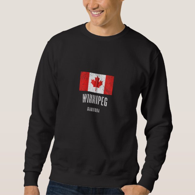 Moletom Cidade De Winnipeg Canadá Bandeira Canadense Merch (Frente)