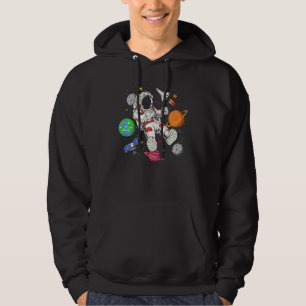 Moletom Ciência espacial Navio Moon Sun Planet Astronau