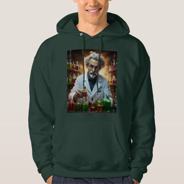 Moletom Cientista Num Laboratório Misturando Poções, (Frente)