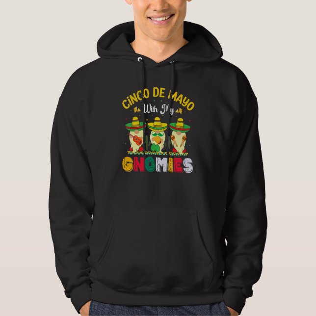 Moletom Cinco De Mayo Com Meus Gnomos Com Sombrero Taco A (Frente)