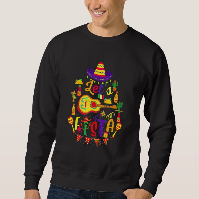 Moletom Cinco De Mayo Vamos Fiesta Guitar Cactus Mexicano  (Frente)