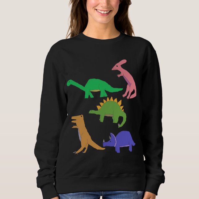 Moletom Cinco dinossauros roupa (Frente)
