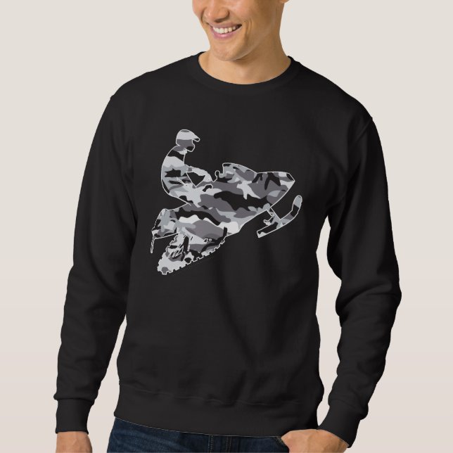 Moletom Cinza Camouflage Snowmobiler (Frente)