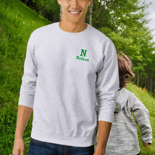 Moletom Cinza de Cinzas e camisola verde personalizada
