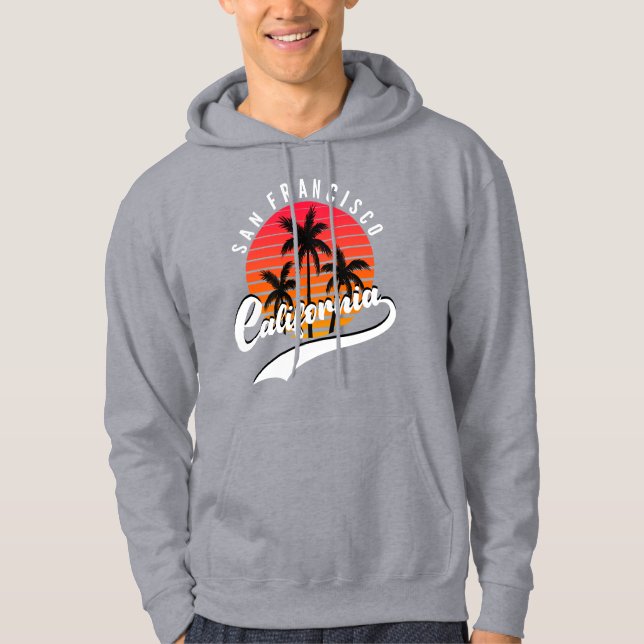 Moletom Cinza San Francisco Retro Hoodie (Frente)