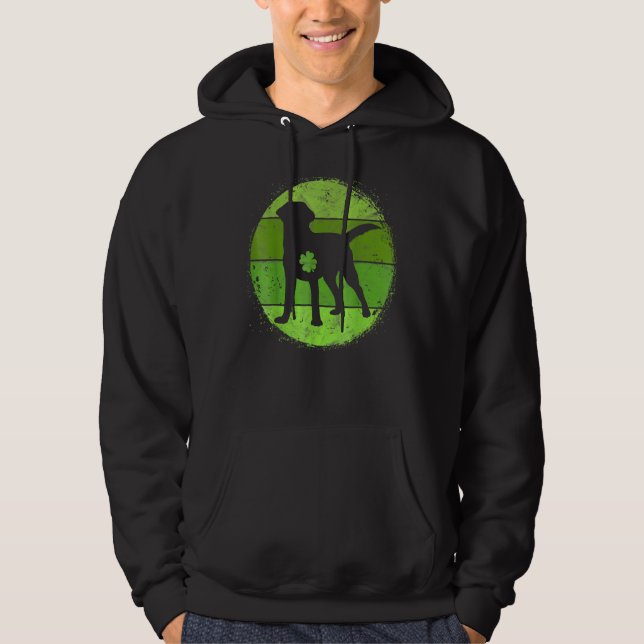 Moletom Circular Labrador - Rua irlandesa de cães Shamrock (Frente)