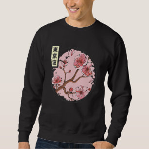 Moletom Círculo de Árvore Japonesa Sakura Flor de Cerejeir
