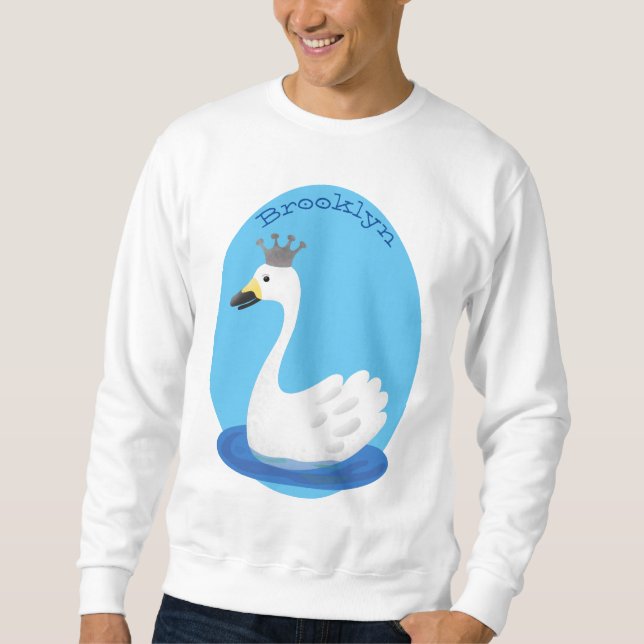 Moletom Cisne branco bonito com desenho animado (Frente)