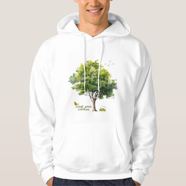 Moletom Citação da Árvore em Aquarela Calm Greens (Frente)