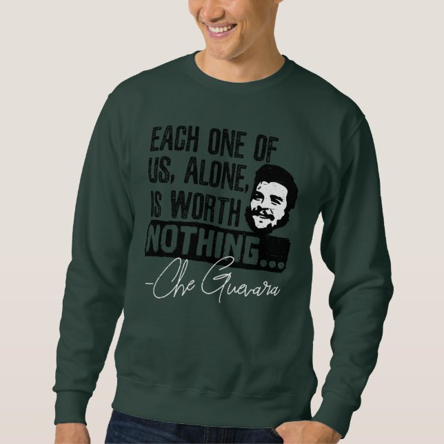 Moletom Citação de Che Guevara - Cada um não vale nada (Frente)
