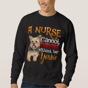 Moletom Citação de Enfermeira amorosa do Yorkie para Ama