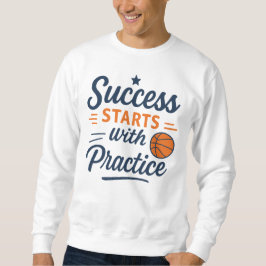Moletom Citação de Motivação de Basquete Prática Sucesso