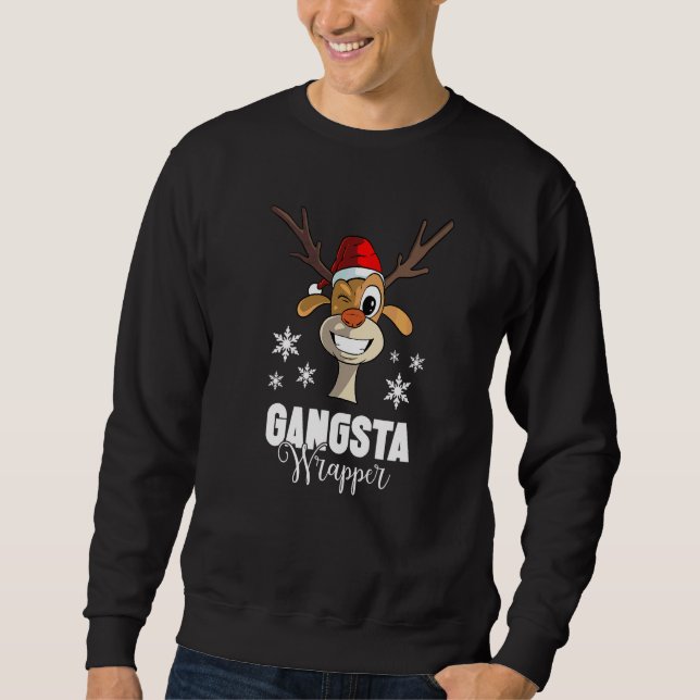 Moletom Citação de Natal Gângster Wrapper  Veado (Frente)